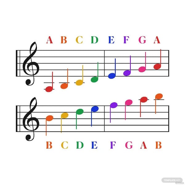 music alphabet vector