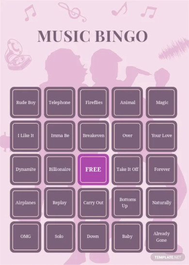 Bingo Card Template - 13+ Word, PDF, Vector Format Download