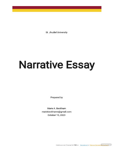 narrative essay template