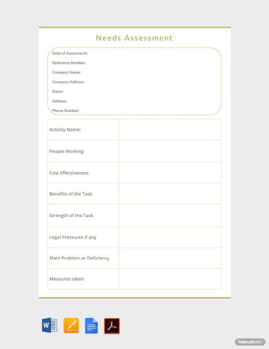 11+ Sample Needs Assessment Templates in Word | Google Docs | Apple ...