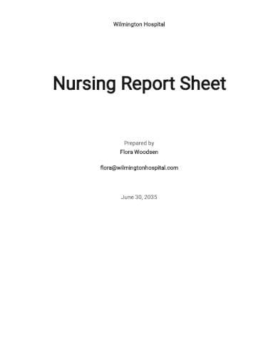 nursing report sheet template
