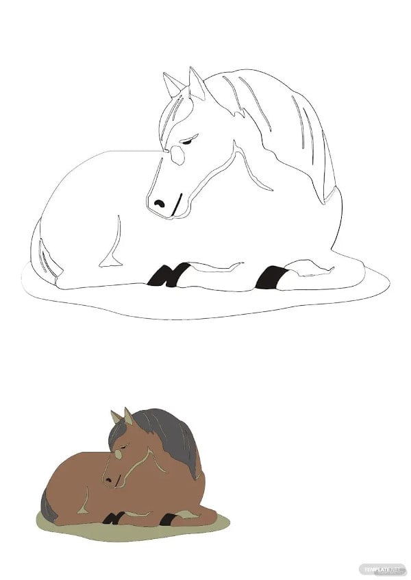 old horse coloring page