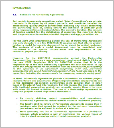 partnership agreement template word format download
