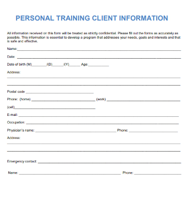 27+ Printable Client Information Sheet Templates - Free Word, Pdf 