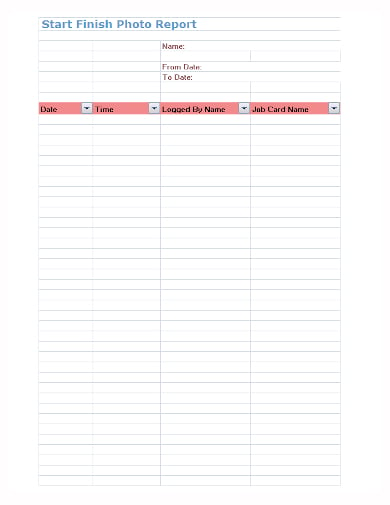 photo excel report template