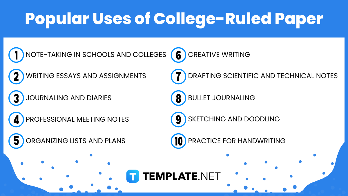 popular uses of college ruled paper