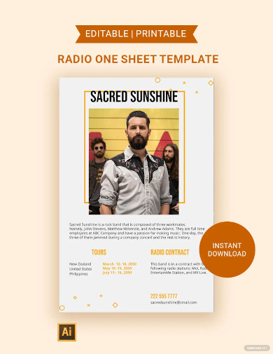 radio one sheet template