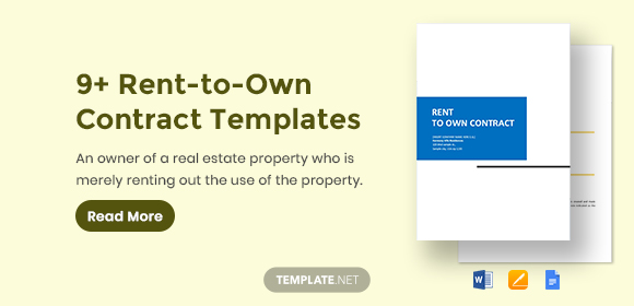 Rent To Own Contract Template 9 Word PDF Documents