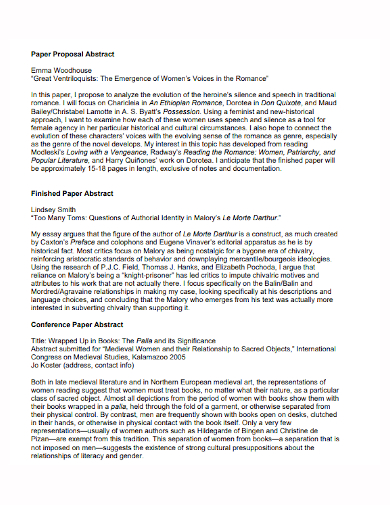 abstracts of research proposal