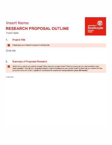 research proposal outline template