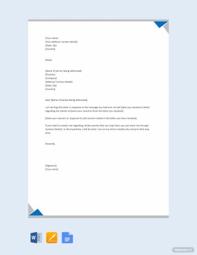 response letter template