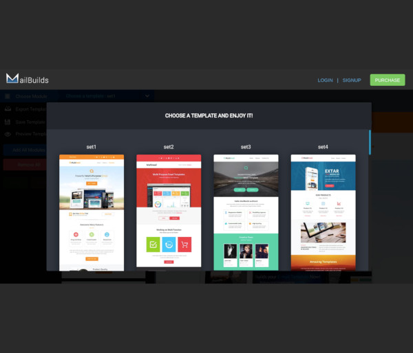 responsive email set template builder