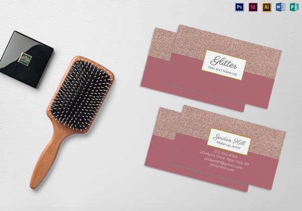 rose gold business card template