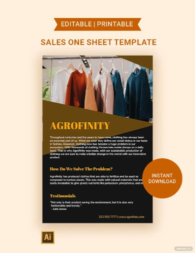 sales one sheet template