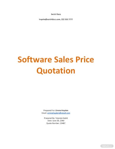 sales price quotation template