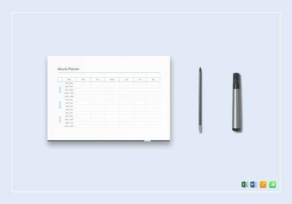 sample hourly planner template