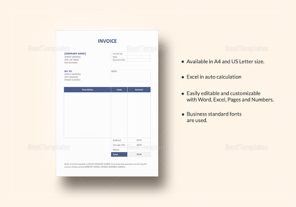 sample invoice format