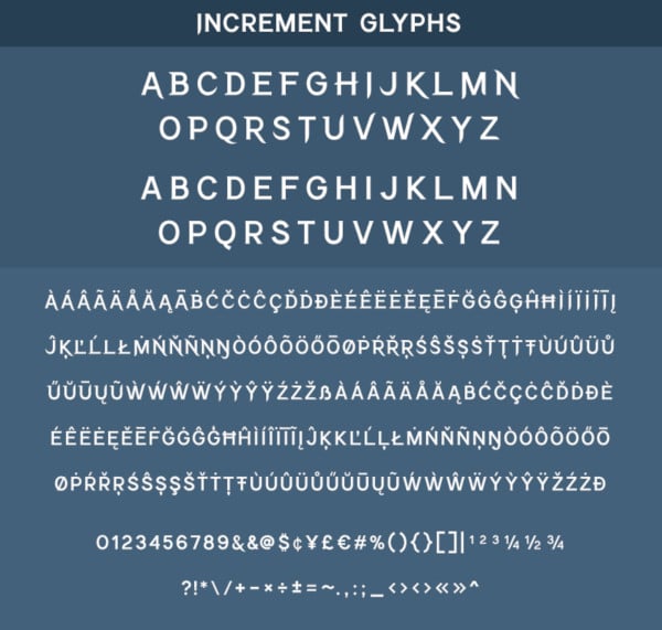 serif increment font