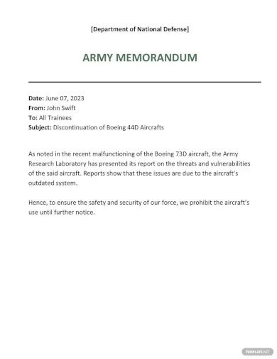 12+ Army Memorandum Templates - Word, Google Docs, Apple Pages | Free ...