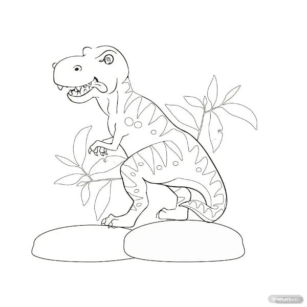 simple dinosaur coloring page for kid