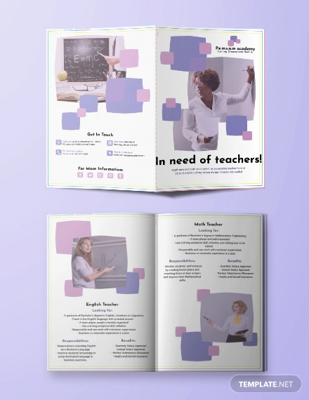 teacher bi fold brochure template