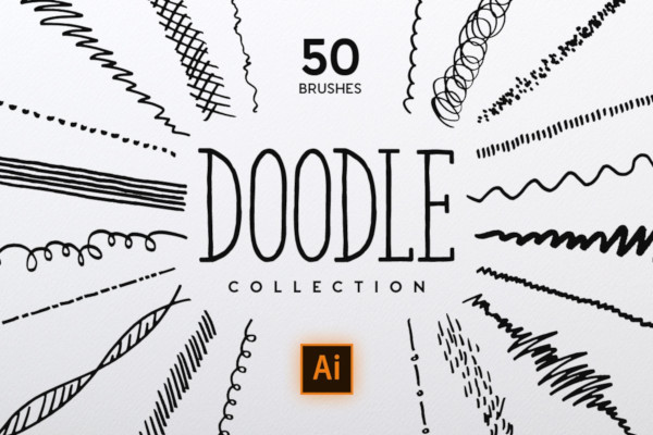 vector doodle brush collection