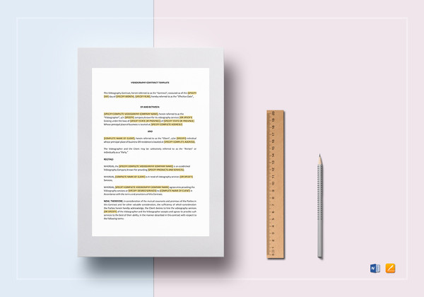 videography contract template in doc