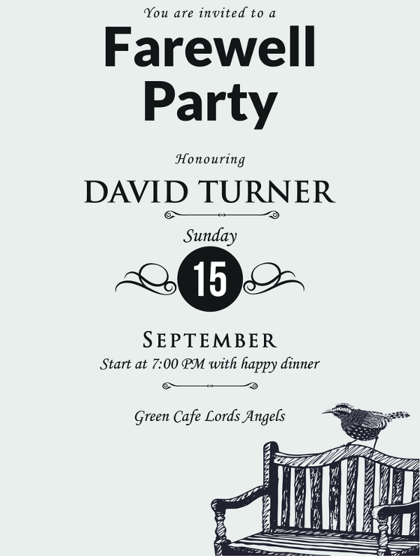 vintage farewell party invitation