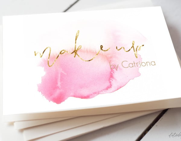 watercolour make up business card