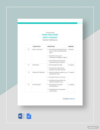 Work Checklist Template - 20+ Free Word, PDF Documents Download