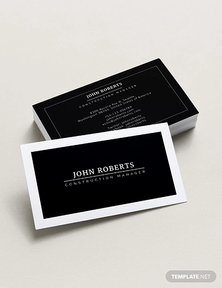 construction manager business card
