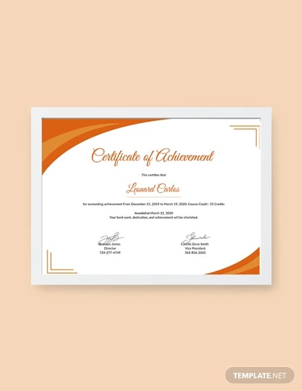 free certificate of achievement 