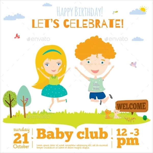 baby birthday invitation card