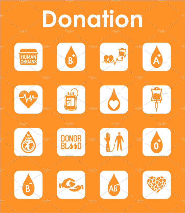 set of donation simple icons