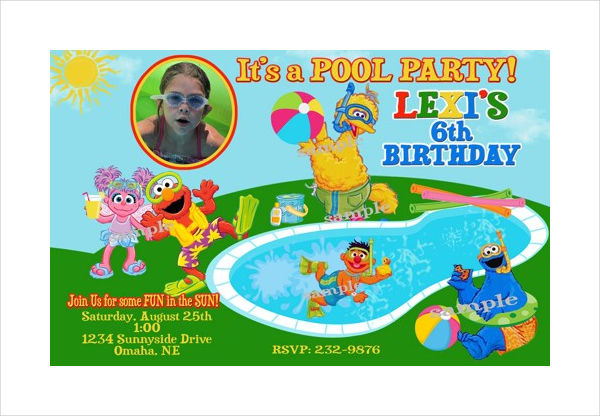 -Pool Party Invitation Card