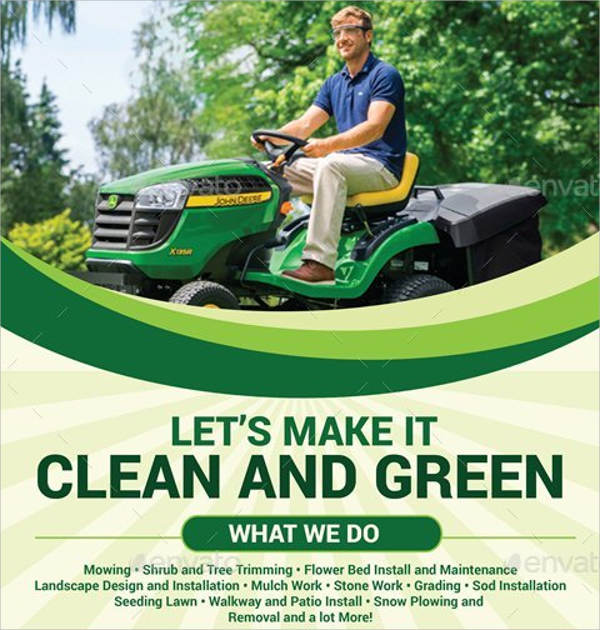 7  Lawn Mowing Flyer Designs Templates PSD Vector EPS