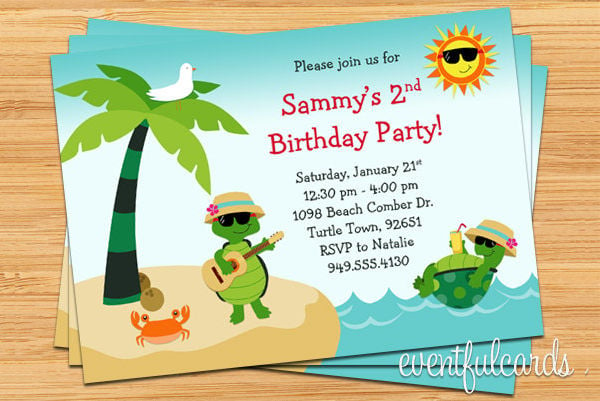 birthday beach party invitation