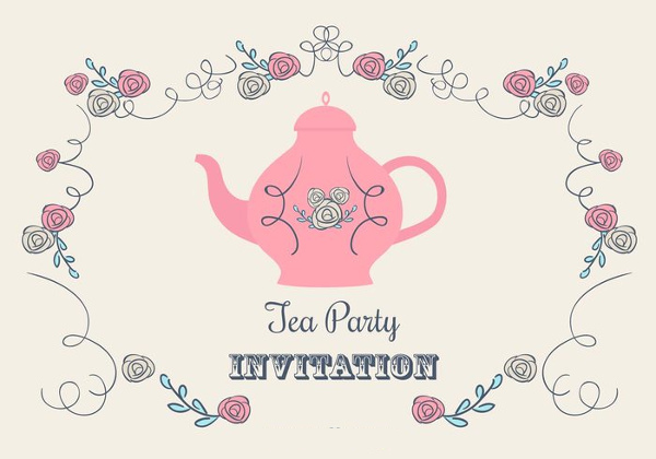 tea party invitation card design