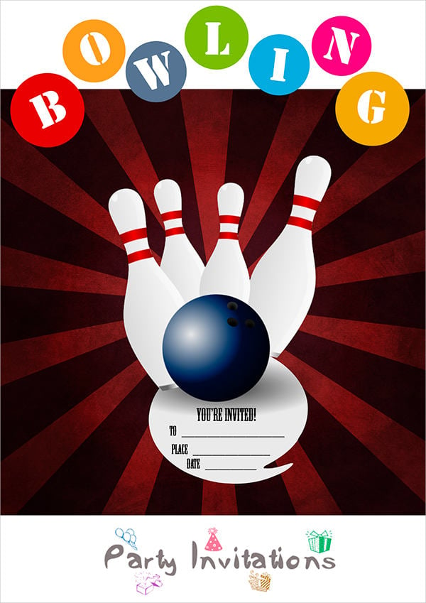 corporate bowling party invitation