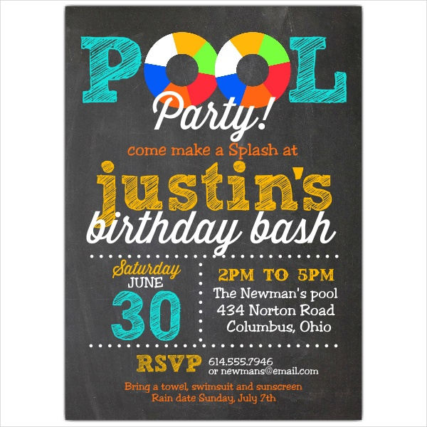 pool-debut-party-invitation