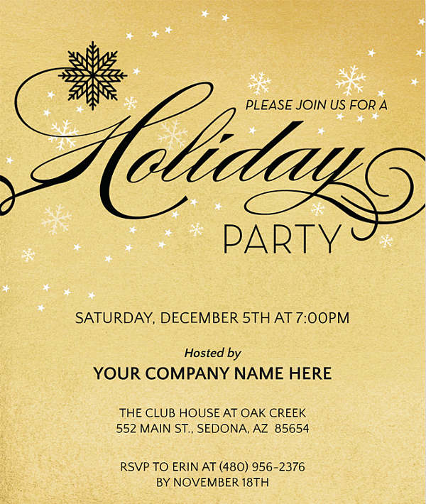 corporate holiday dinner invitation