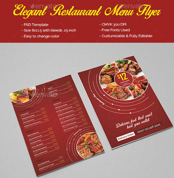 elegant restaurant menu flyer