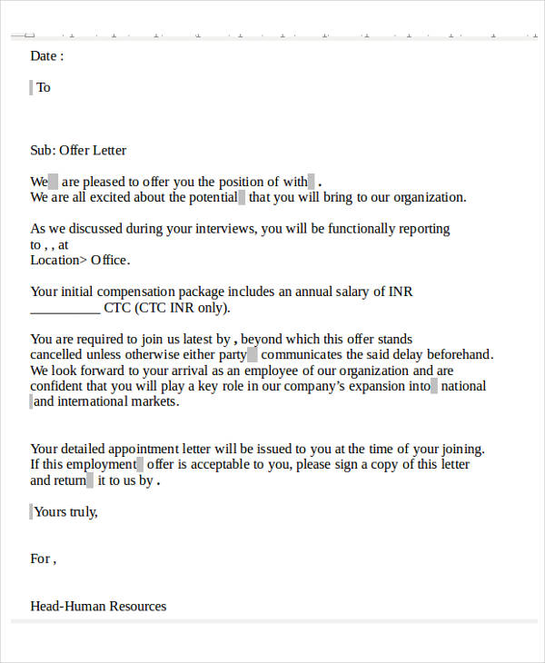 47+ Appointment Letter Template in Doc