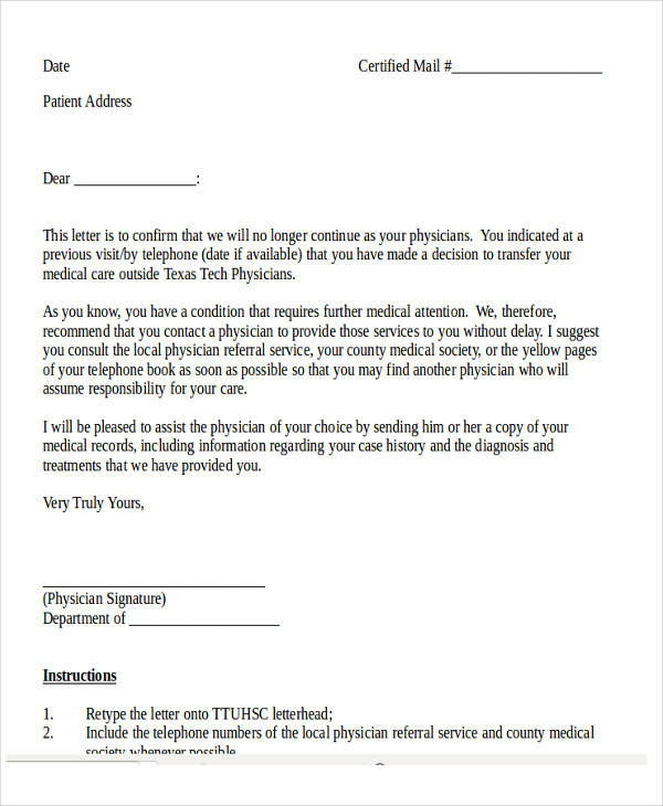 medical appointment confirmation letter sample