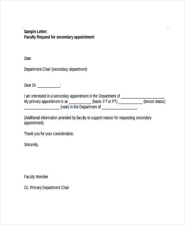 business appointment request letter template