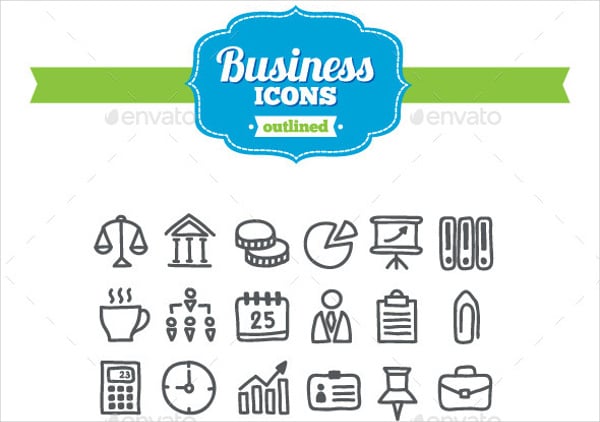 hand drawn business icons