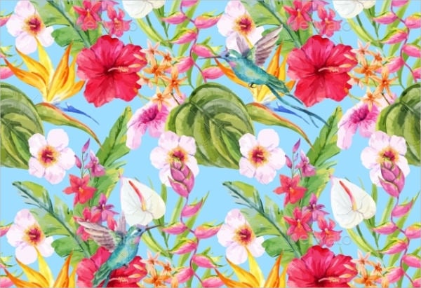 watercolor tropical pattern