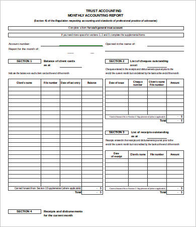 free monthly accounting report excel template1
