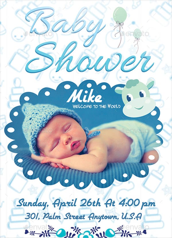 boy baby shower flyer