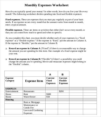 monthly-expenses-worksheet